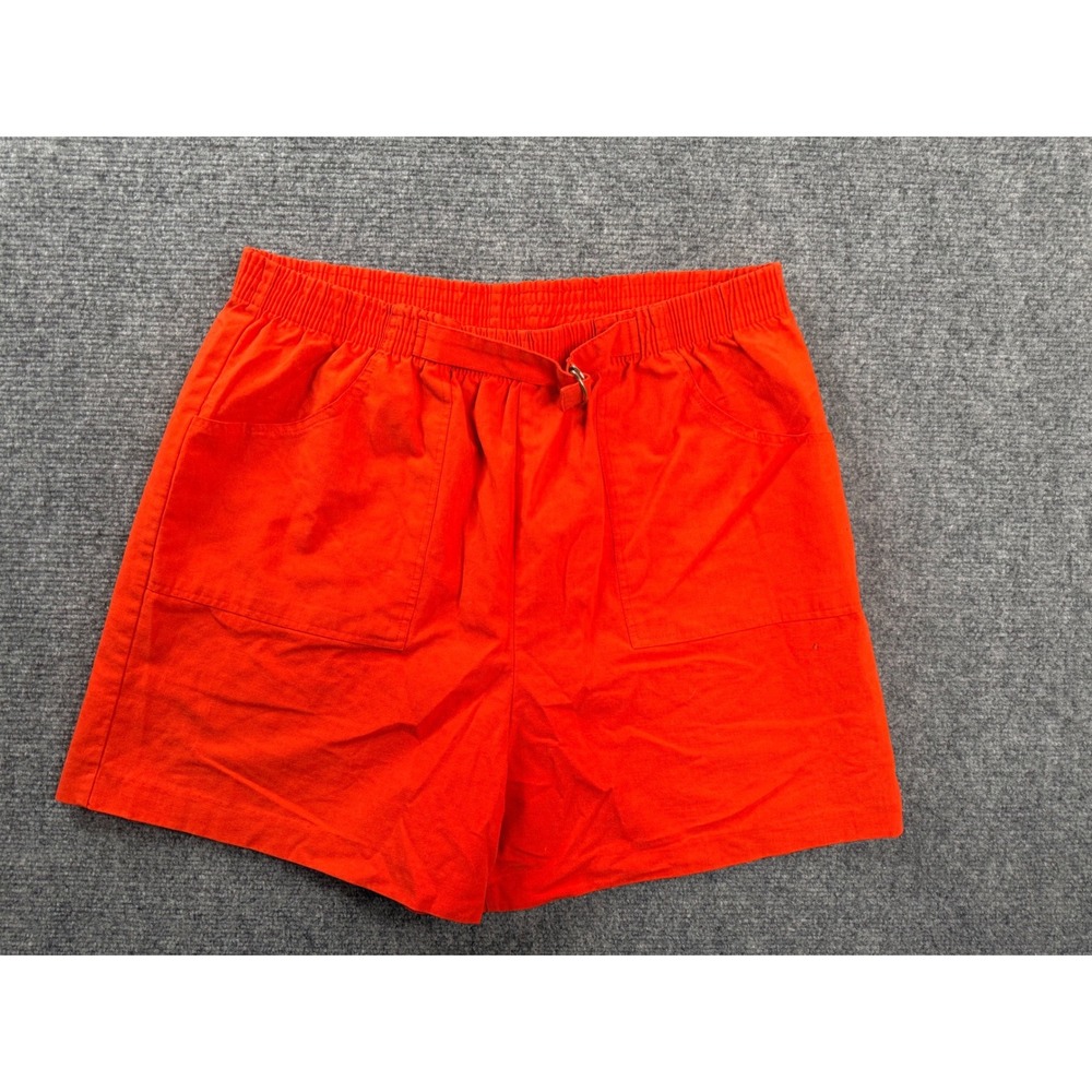 Vintage Essex Junction Red Shorts Womens 14 Cotton Blend Belted High Waist Y2K